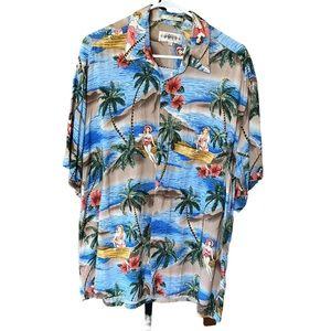Campia Moda Tropical Shirt Sz L Pin Up Girls